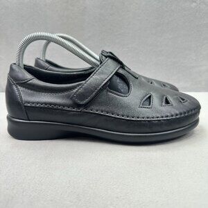 SAS Roamer Womens Size 8 (WW) Mary Jane Black Leather T-Strap Tripad Comfort